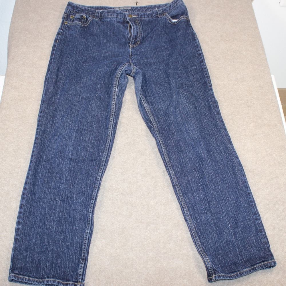 Liz Claiborne Straight Leg Jeans Blue Denim Studded Pockets 16R